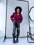 "BURGUNDY SPRITZ" - suede-like jacket